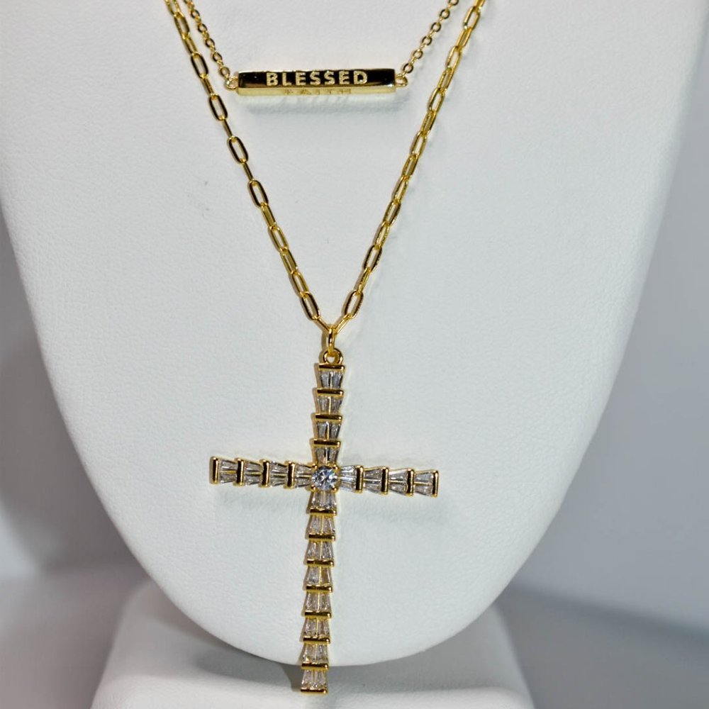 BLESSED Layered Necklace Set